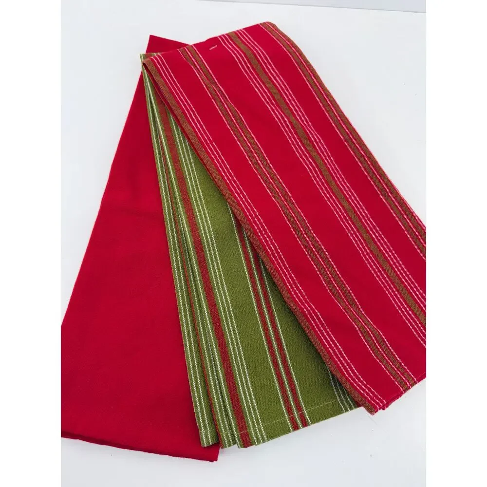 Home Creations Christmas Kitchen Towels Plaid Tree Holiday Decor Set Of 3